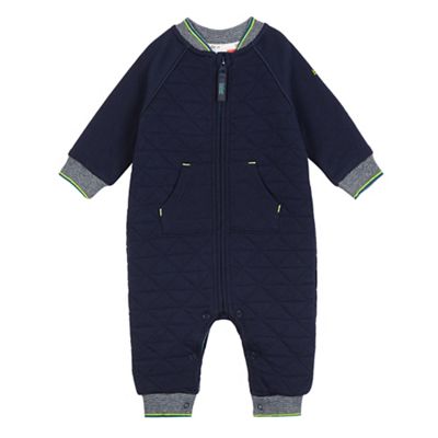 Baby boys' navy quilted bodysuit
